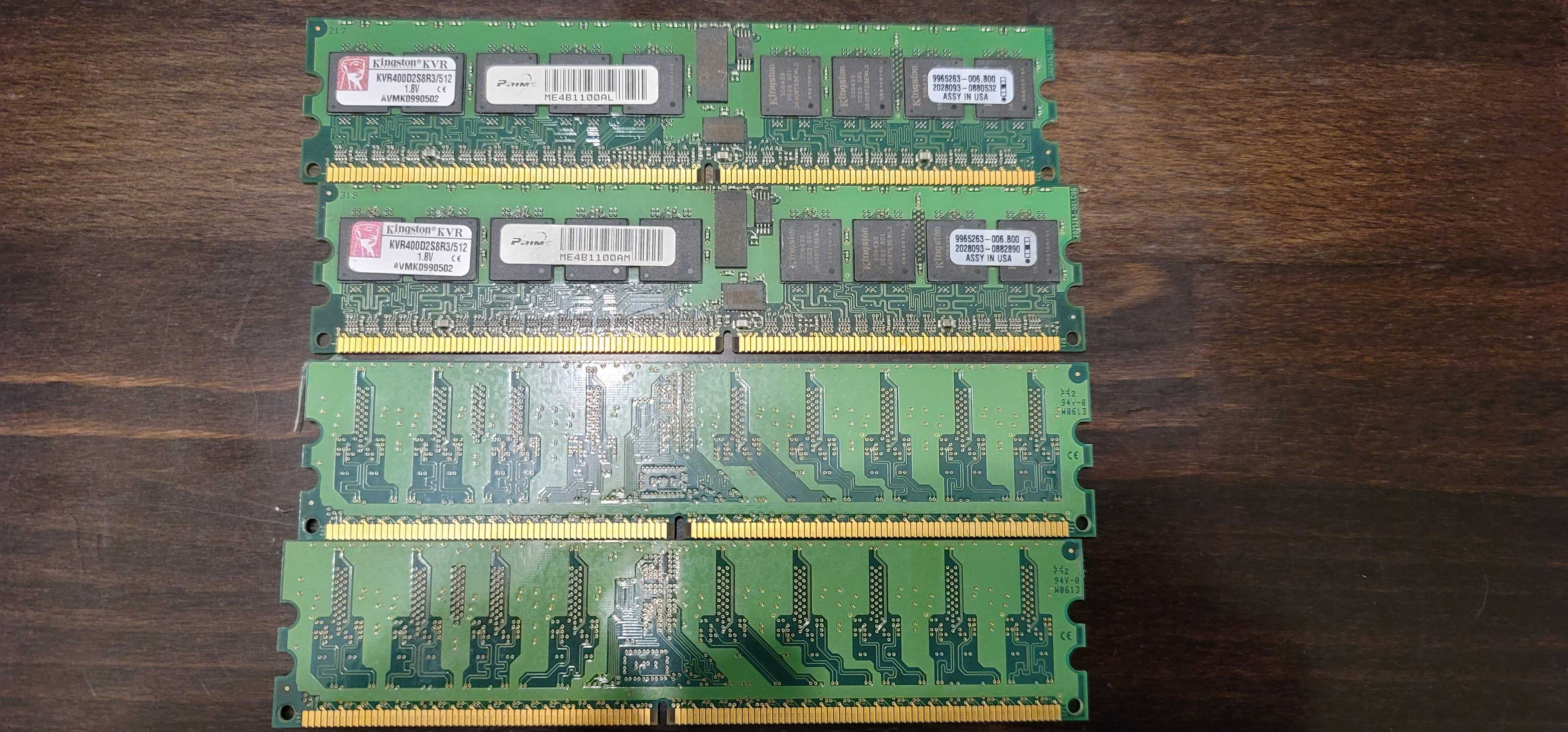 Оперативная память Kingston 512 MB DDR 400 MHz 4шт.