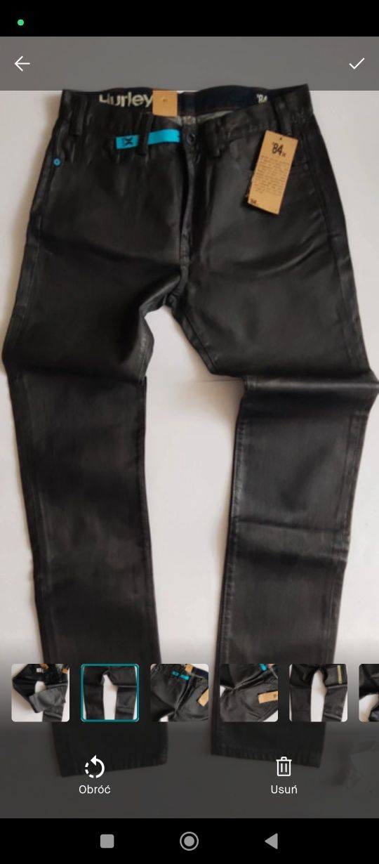 R. 30 Czarne męskie spodnie Black jeans marki Hurley Black