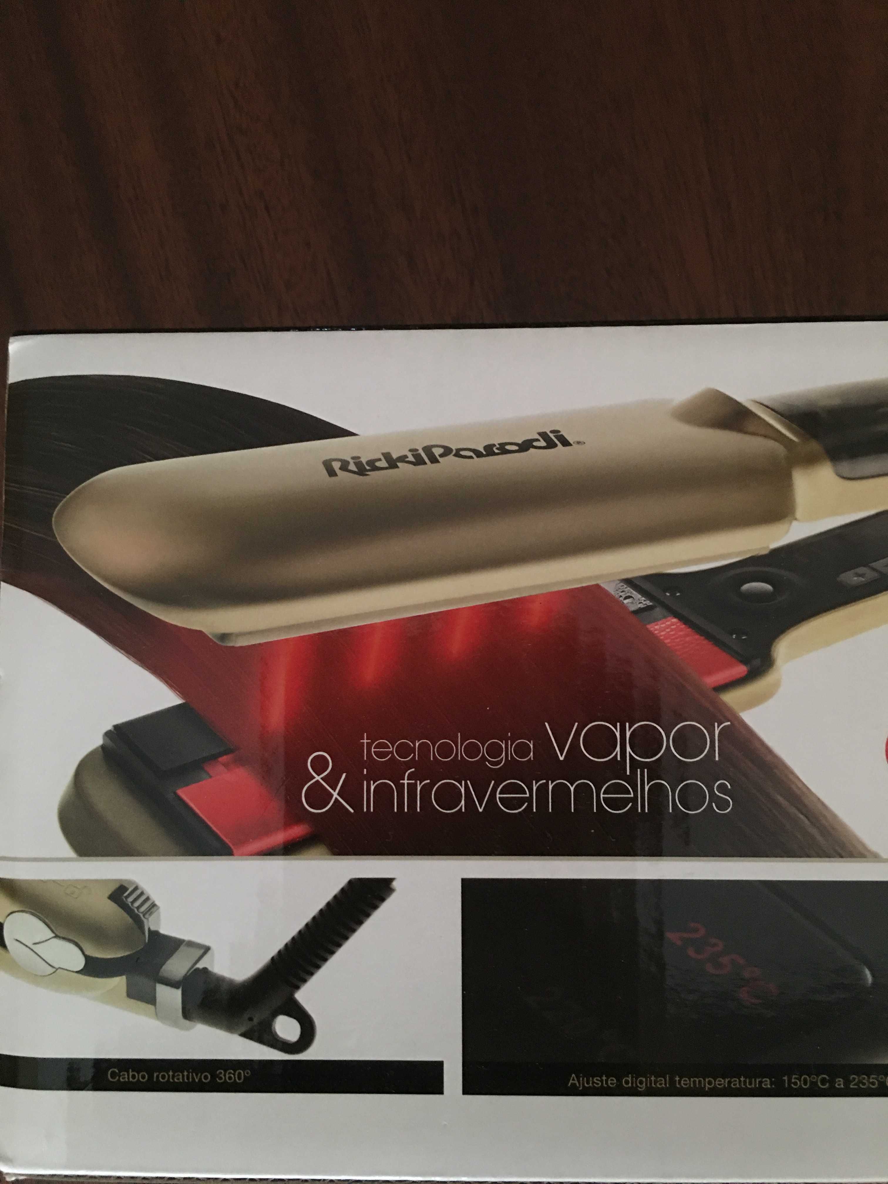 Prancha Cabelo Infravermelhos Vapor RickiParodi IRsteam Dourada – Nova