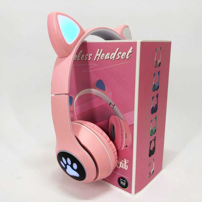 Бездротові навушники з котячими вушками та RGB підсвічуванням