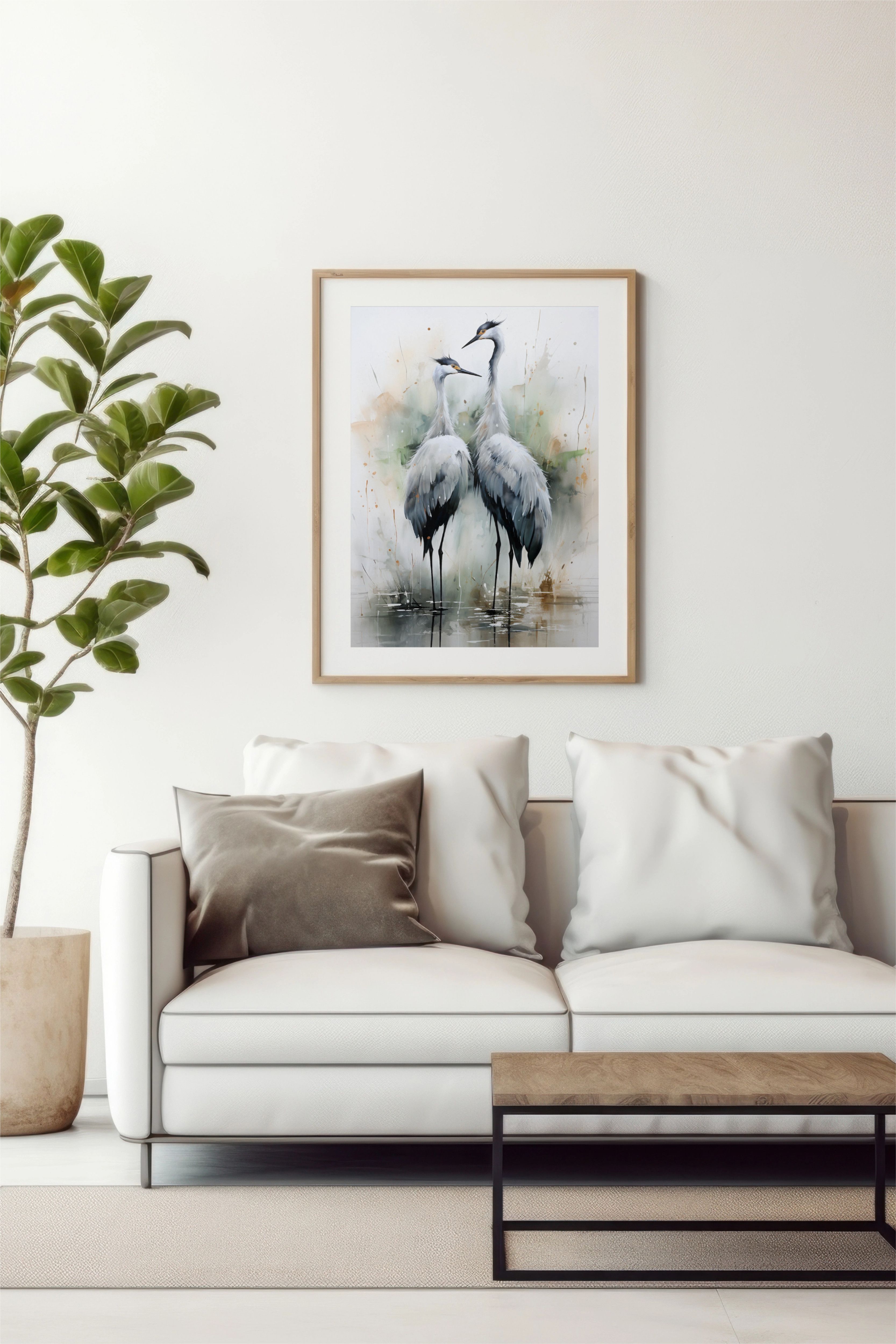 Plakat 50x70 cm Czaple | Wydruk na Ścianę | Plakaty do Salonu Sypialni