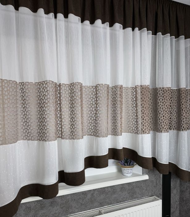 штори на кухню, тюль коротка, арка кухонна