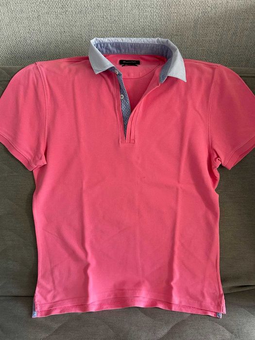 Koszulka polo męska Massimo Dutti różowa rozm L