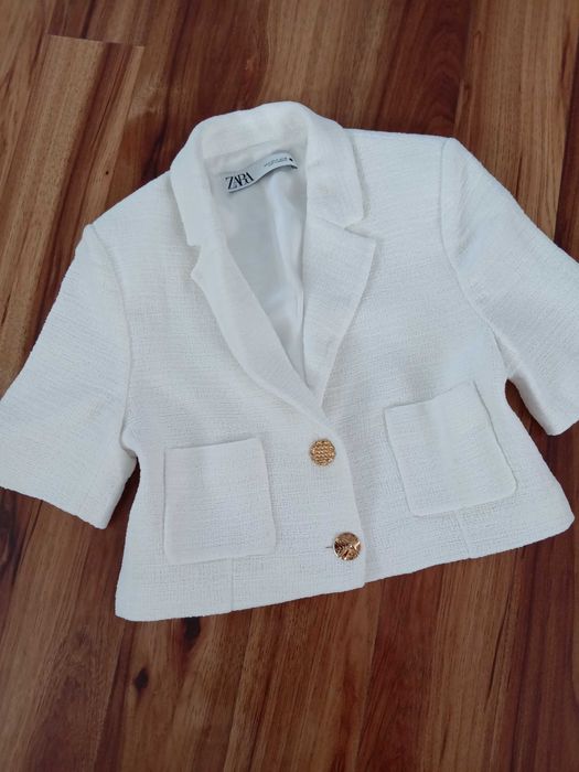 Żakiet ZARA z tkaniny strukturalnej R.M
