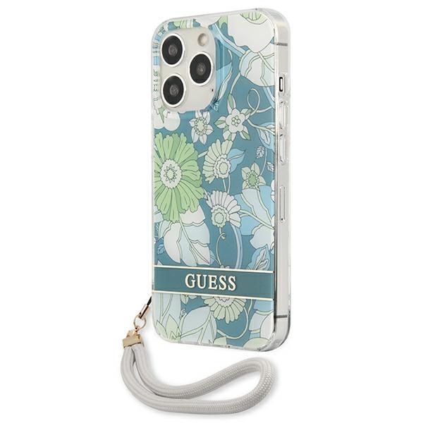 Pokrowiec Guess Flower Strap dla iPhone 13 Pro Max - Zielony