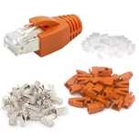 vce zestaw wtyczek modułowych cat7/cat6a rj45, 20 sztuk, pomarańczowy