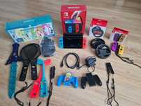 Nintendo Switch OLED + akcesoria + dodatkowe pady + mega zestaw