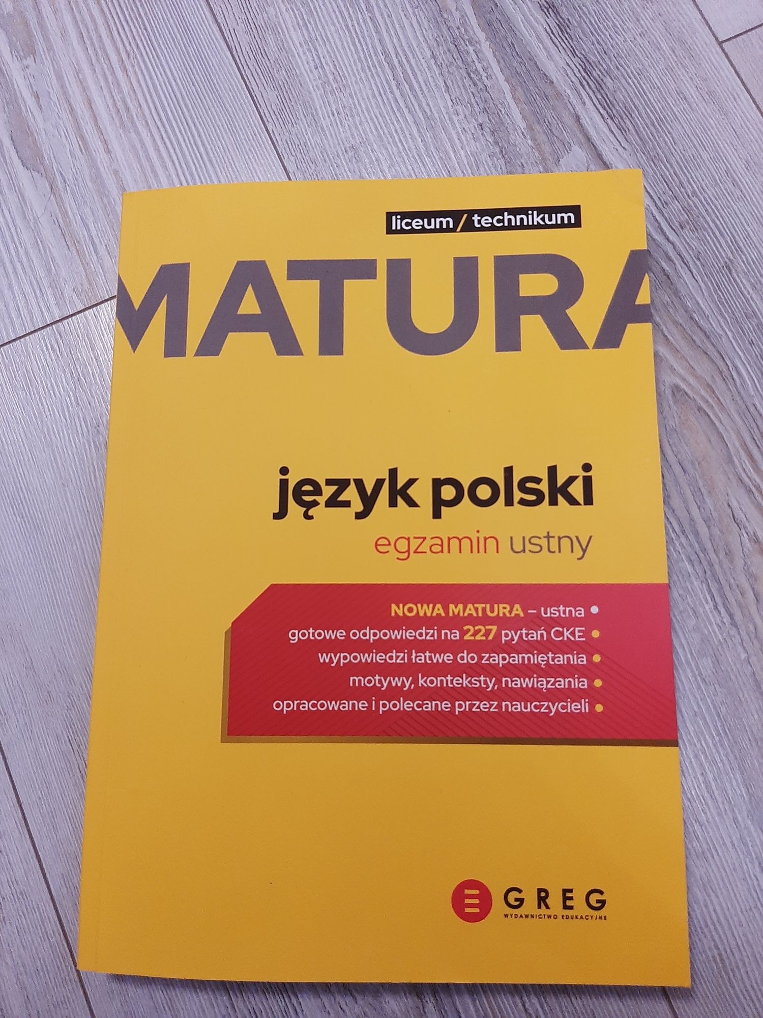 Matura język polski egzamin ustny Greg 2023/2024