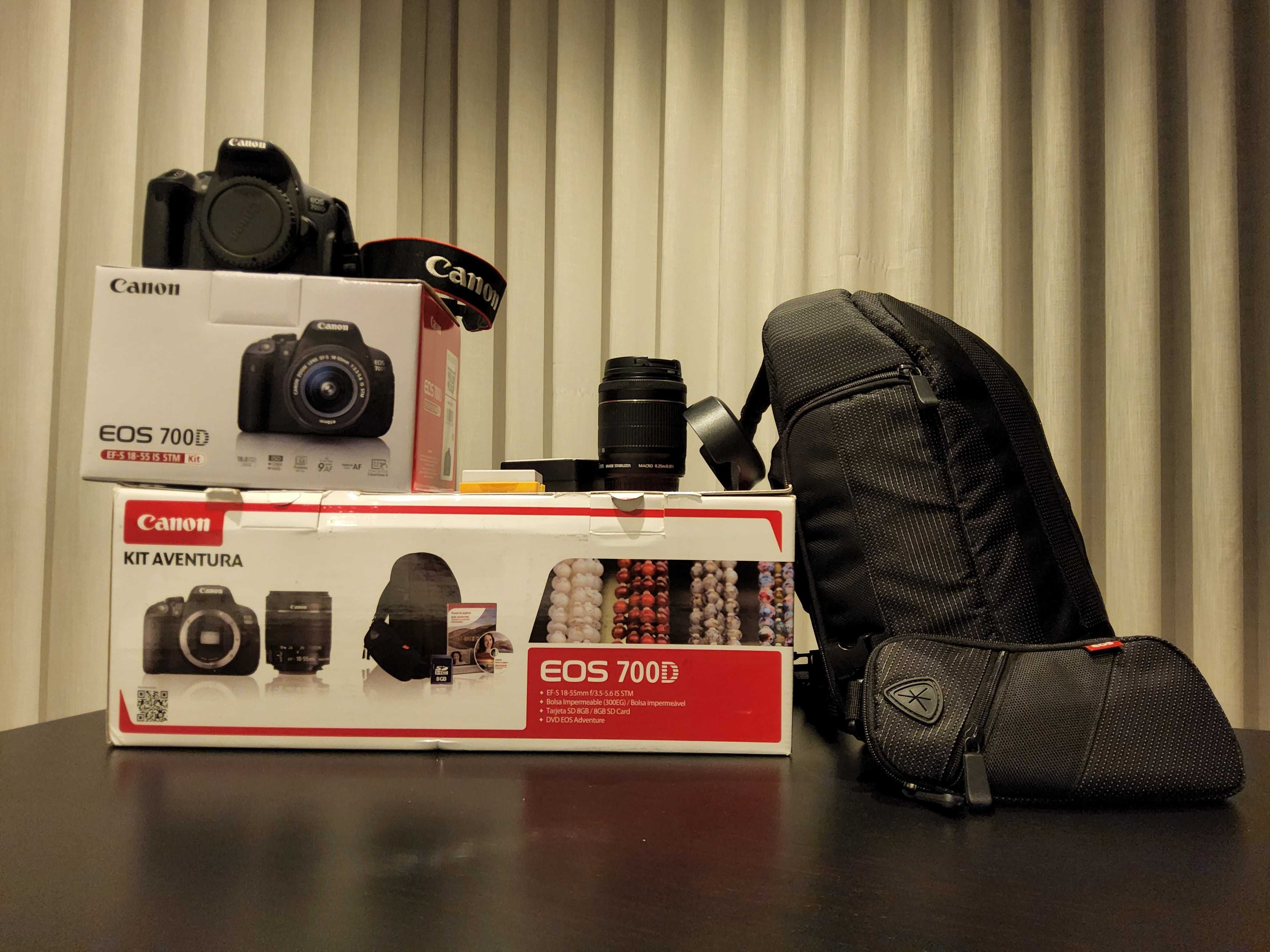 Kit canon 700d + 3 objectivas + kit flash + extras