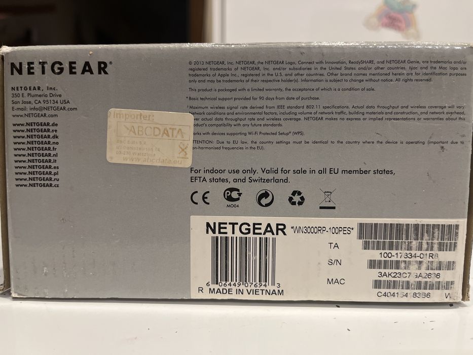 Netgear WiFi Range Extender wzmacniać sygnału WPA/WPA2/WEP