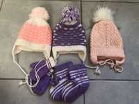 Різні шапочки на дівчинку/зимові/осіні/рукавички/варешки