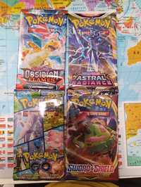 4 różne orginalne boostery Pokemon tcg ORYGINALNE