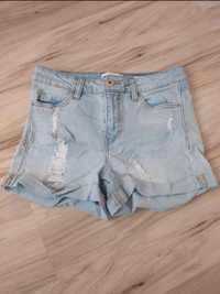 Spodenki szorty wysoki stan jeansowe XS Reserved jak nowe dziury