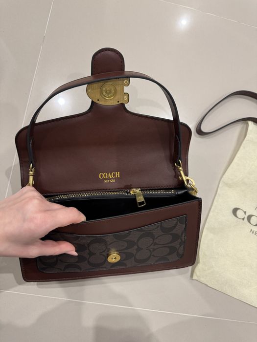 Жіноча сумочка Coach Tabby коричнева сумка шоколадний колір