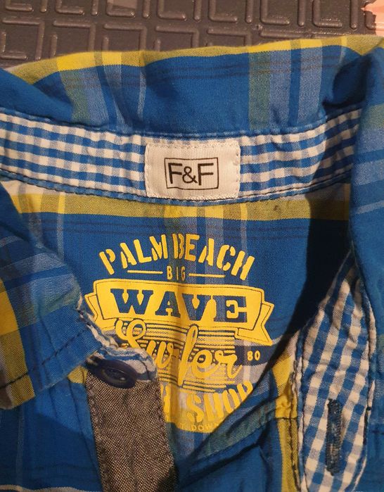 Koszula F&F 116 cm - 122 cm niebieska długi rękaw