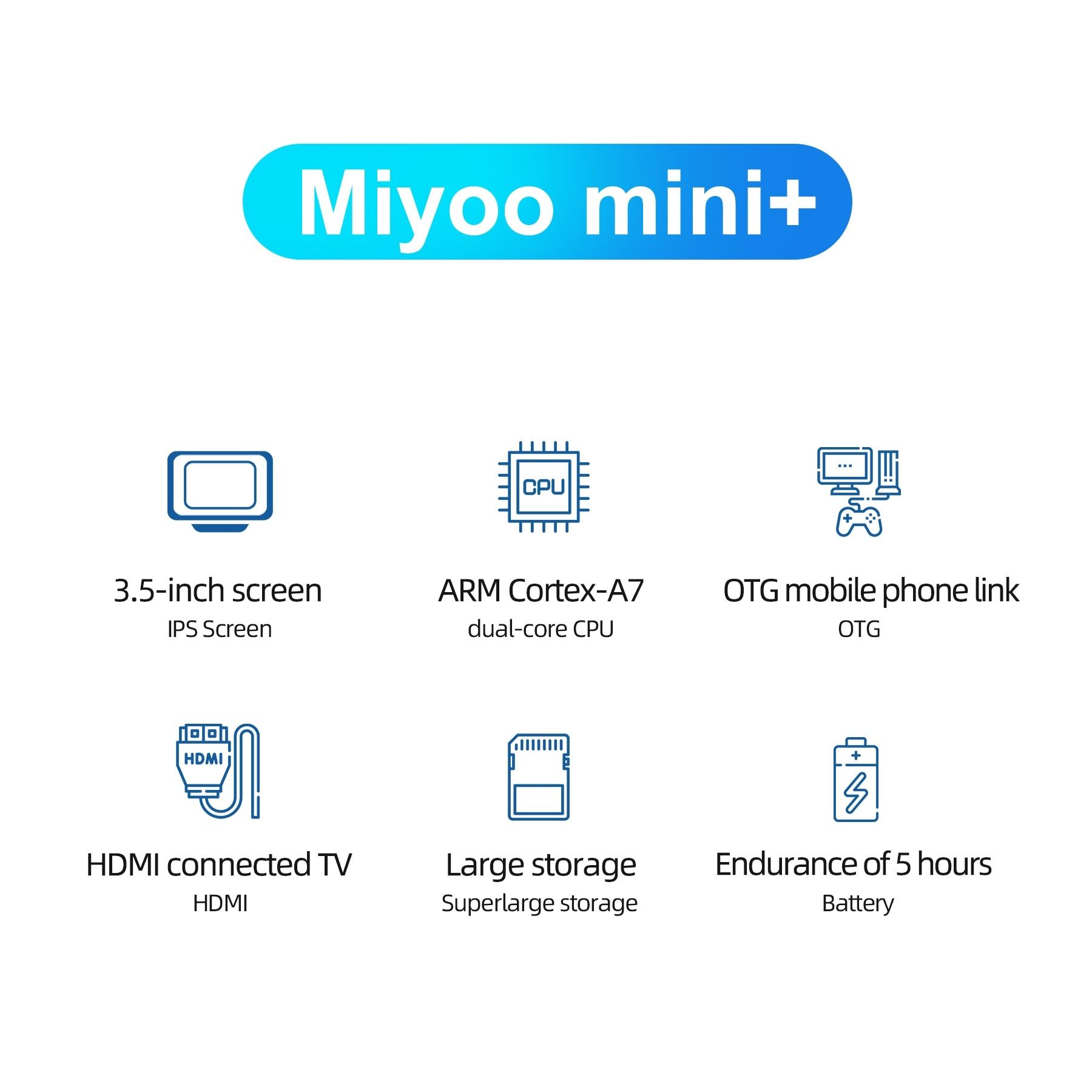 Miyoo Mini Plus 128ГБ Портативная Игровая Консоль / Ретро игры