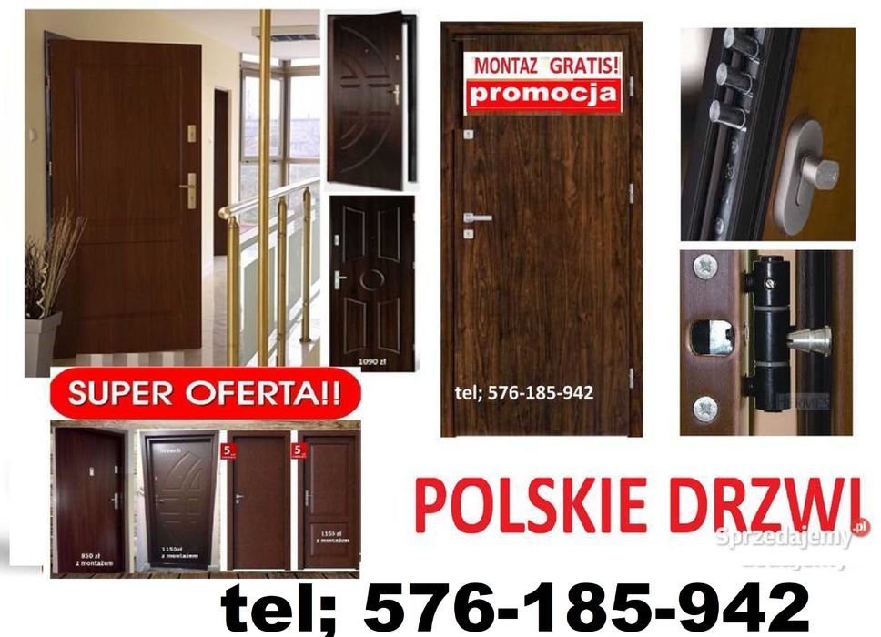 Drzwi wejściowe zewnętrzne z montażem wewnątrzklatkowe antywłamaniowe