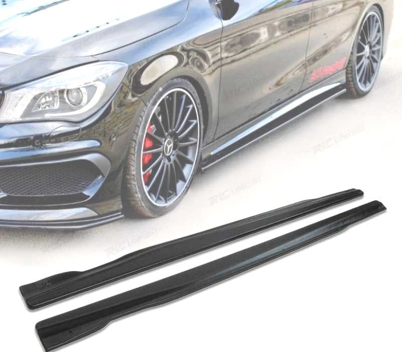 EXTENSÕES DE EMBALADEIRAS LATERAIS MERCEDES W117 45 W176 12-18 PRETO