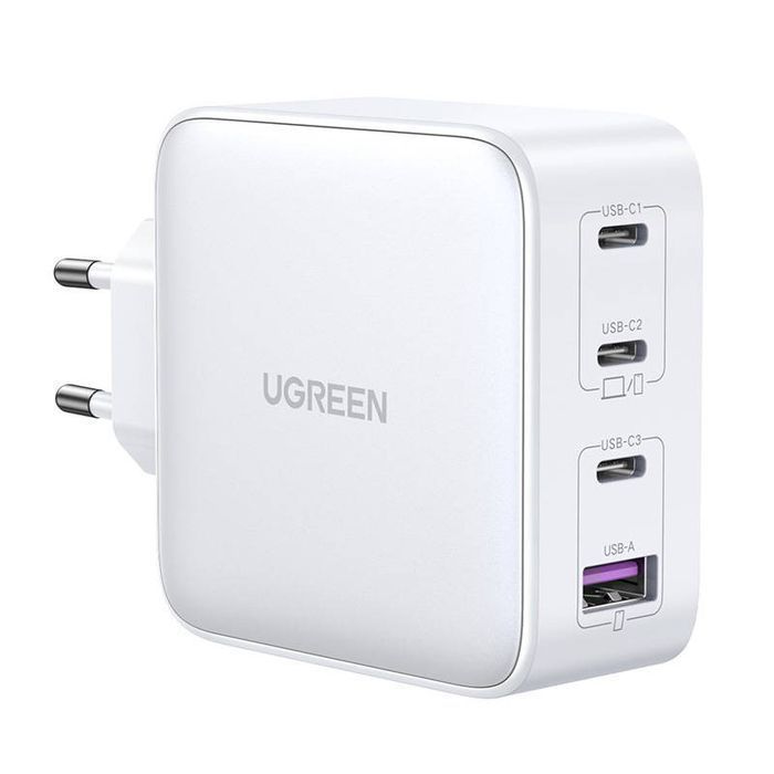 Ładowarka sieciowa UGREEN 3xUSB-C, USB-A 3.0, PD3.0, QC4.0, GaN, 100W