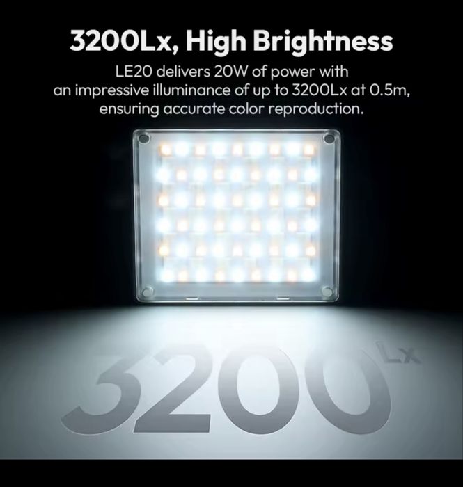 Відеосвітло Ulanzi LE20 LED RGB 20 Вт 5000mAh 2500K-9000K
