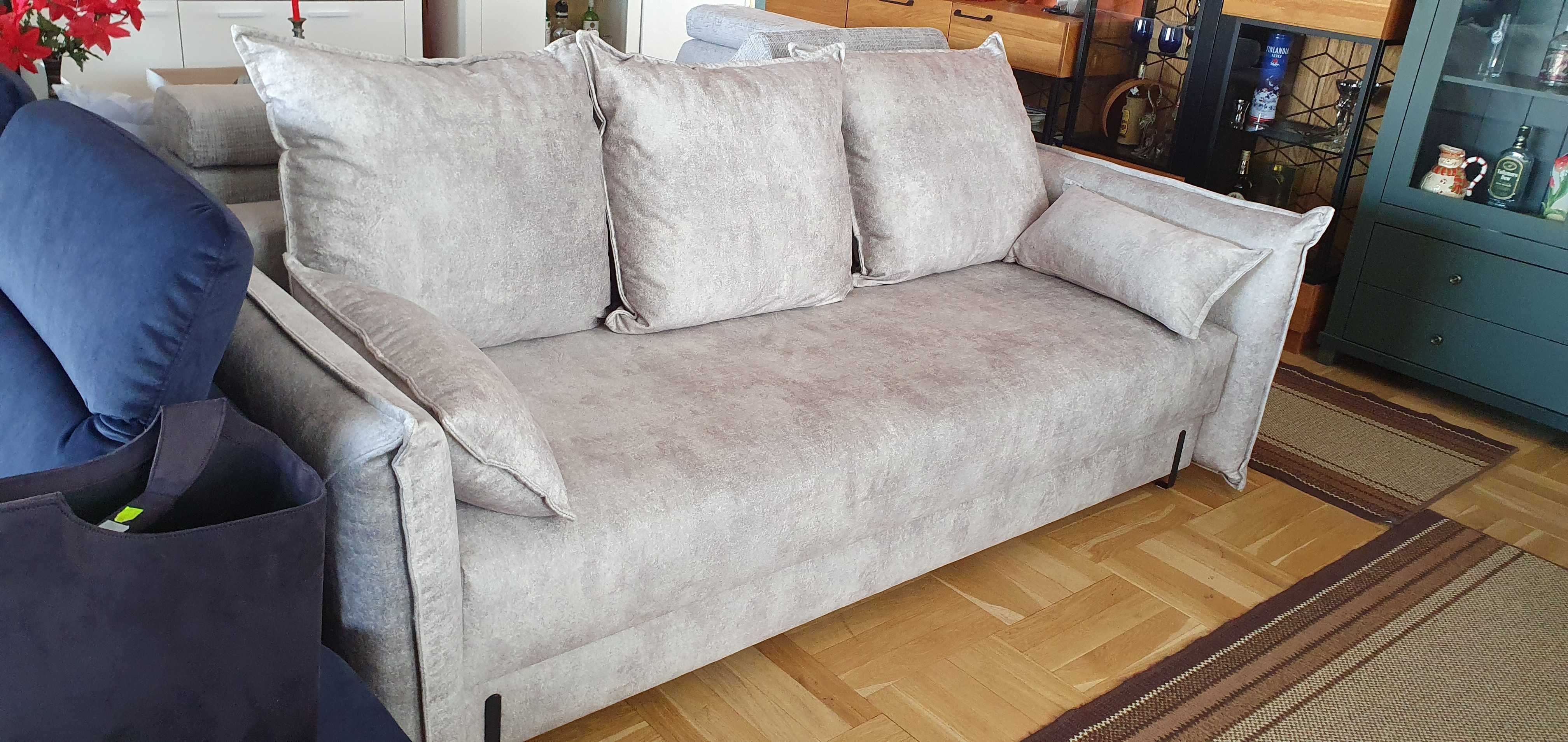 Sofa Hana 230 cm z poduchami rozkładana szara grafitowa granatowa