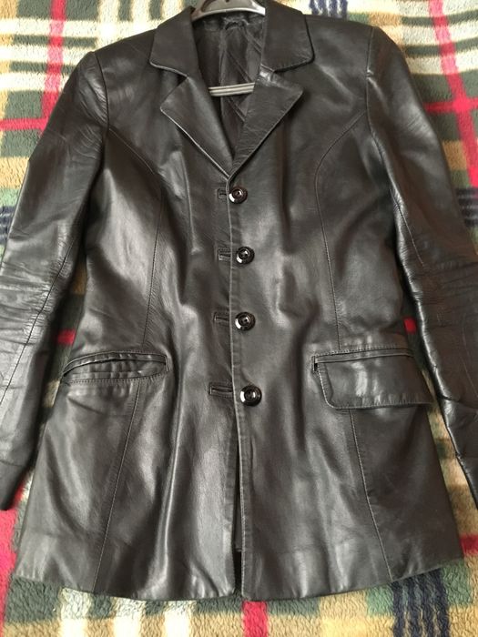 Женский кожаный пиджак 46-48 лайка