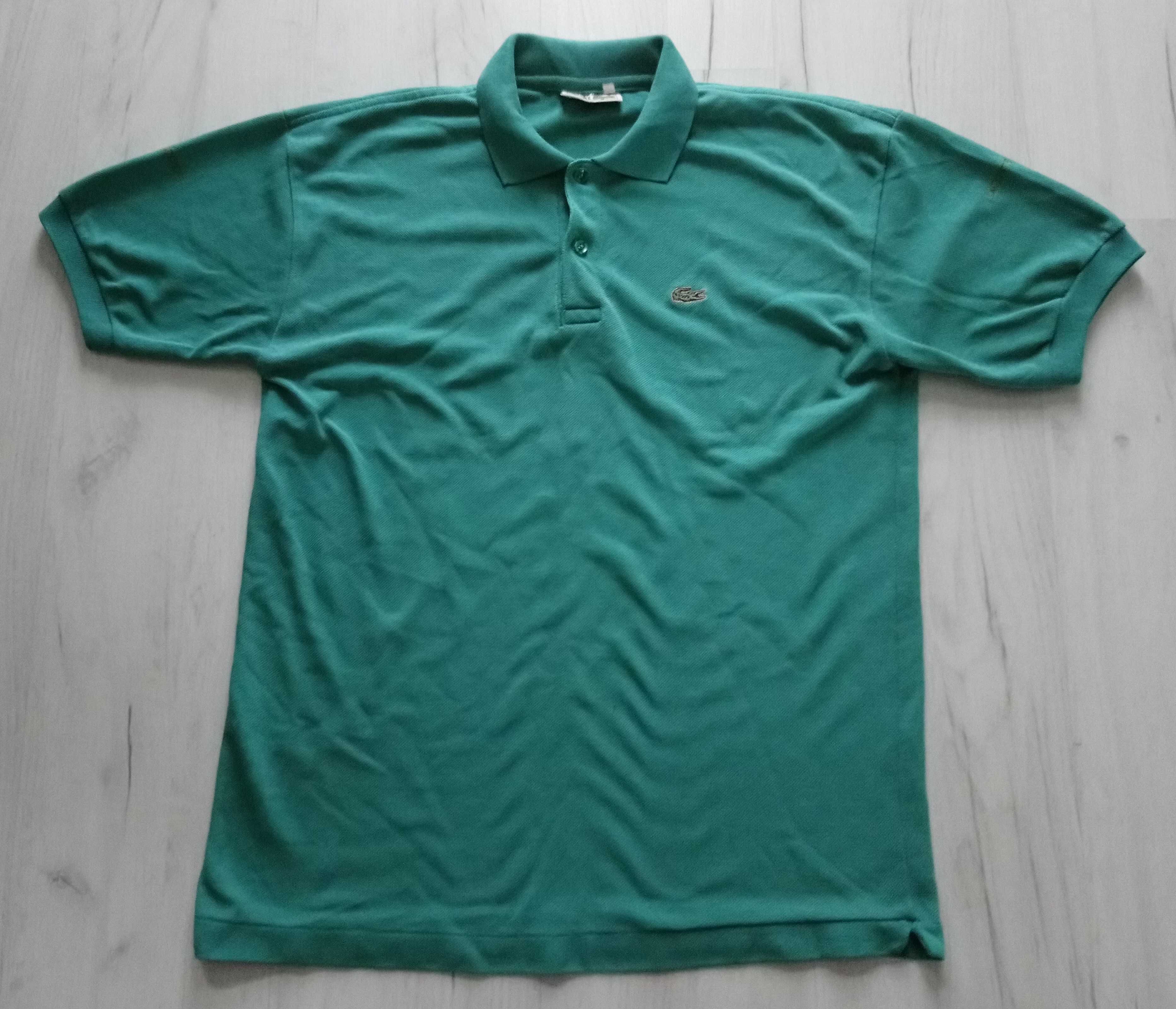 Piękna męska koszulka polo LACOSTE rozmiar L zielona
