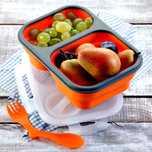 Pojemnik na żywność lunchbox pudełko zamykane silikonowe składane