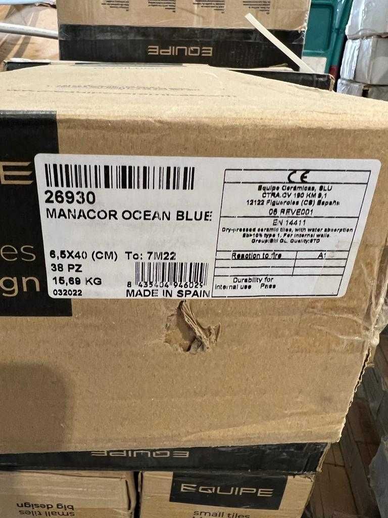 NOWE Płytki MANACOR OCEAN BLUE 6,5x40 cm - 106 m2 !!!