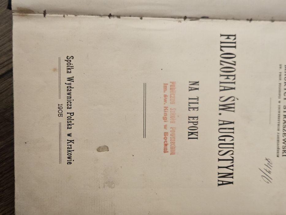 Filozofia sw Augustyna na tle epoki 1905