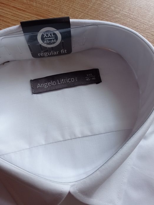 Белая мужская рубашка Angelo litrico ХХL ворот 46