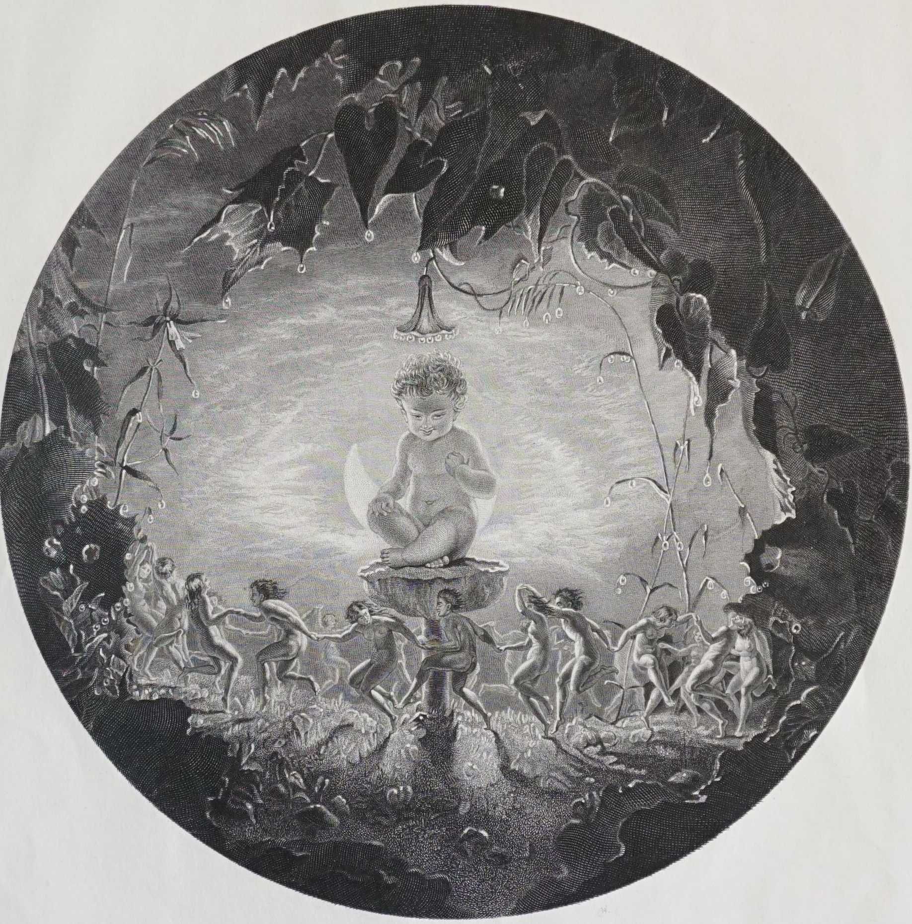 Stara grafika, staloryt, Puck and the fairies, 1800 rok