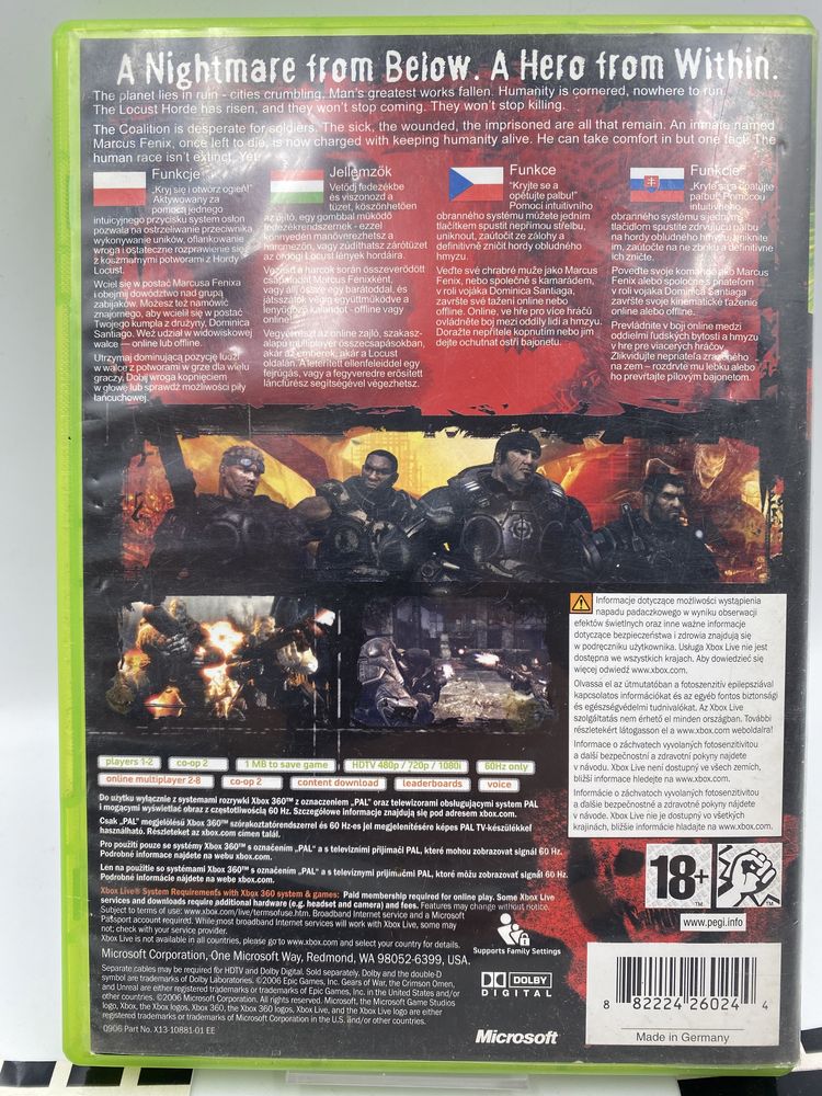 PL Gears Of War Xbox 360 Gwarancja