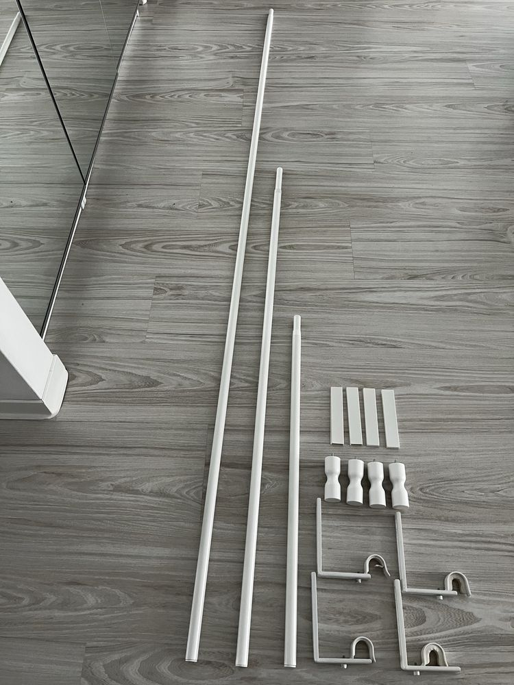 Ikea zestaw karnisz drazek wspornikow i koncowek Racka Betydlig