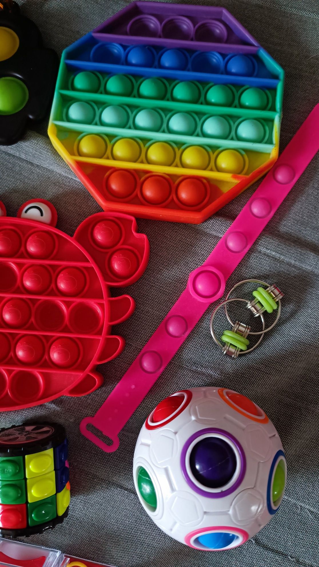 Zestaw zabawki antystresowe sensoryczne pop it rury  fidget toys