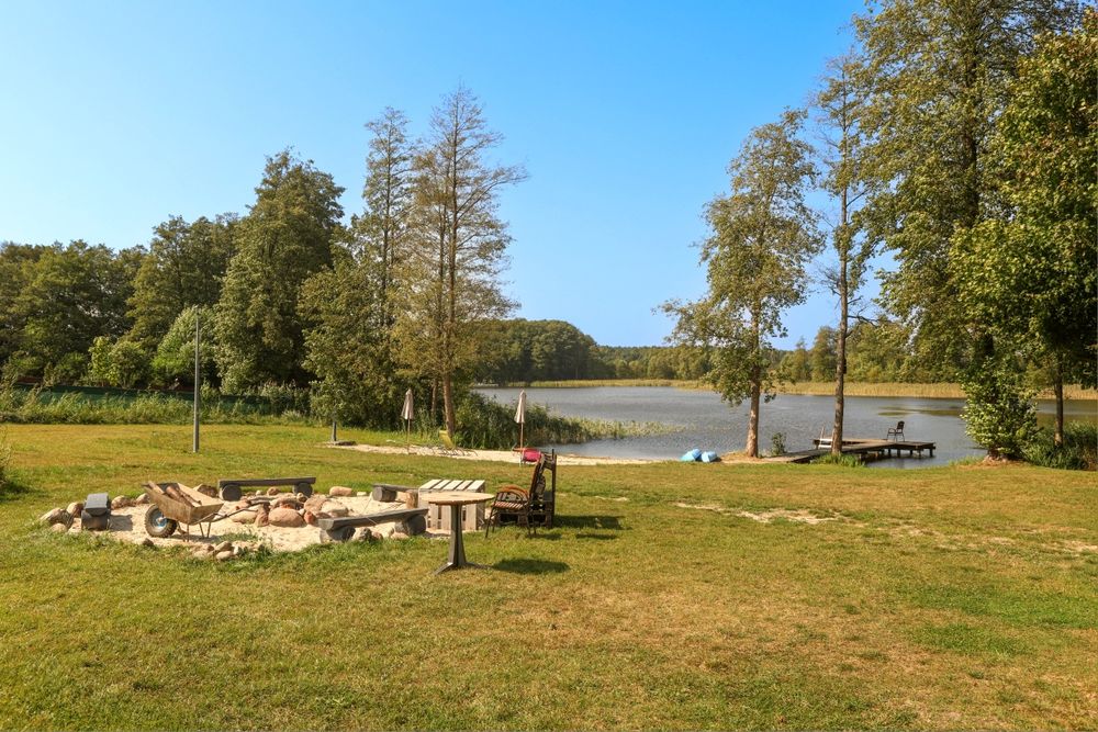 Dom nad Jeziorem Okrągłe, własna plaża, pomosty, ka