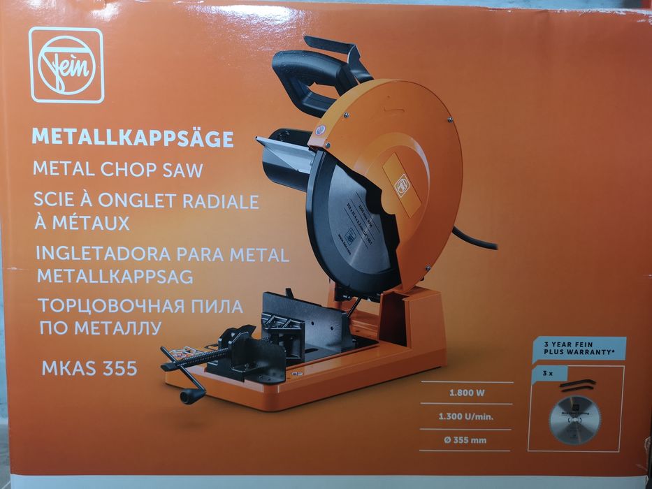 Przecinarka do metalu FEIN MKAS 355 Piła tarczowa do cięcia metalu New