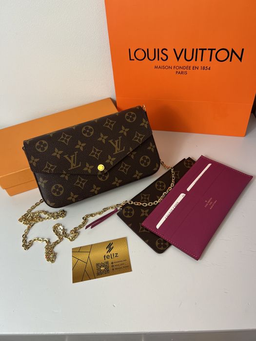 Torebka kopertówka Louis Vuitton Felicie skórzana skóra