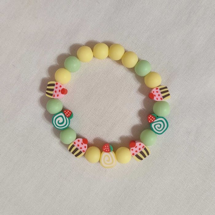 B250 Bransoletka z koralików na gumce Handmade Rękodzieło