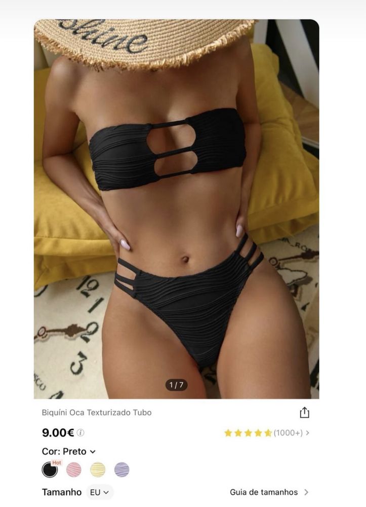 Bikini preto, tam S