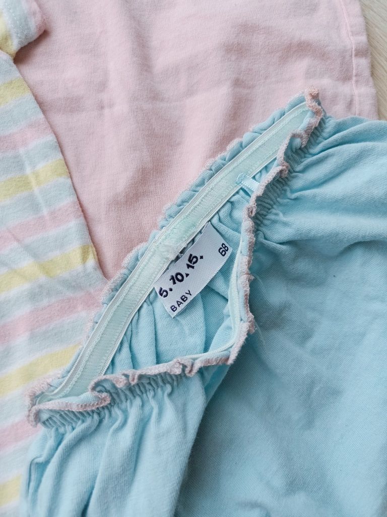 Rampers zestaw spodenki krótkie piżama lupilu 5.10.15 różowa niebieska
