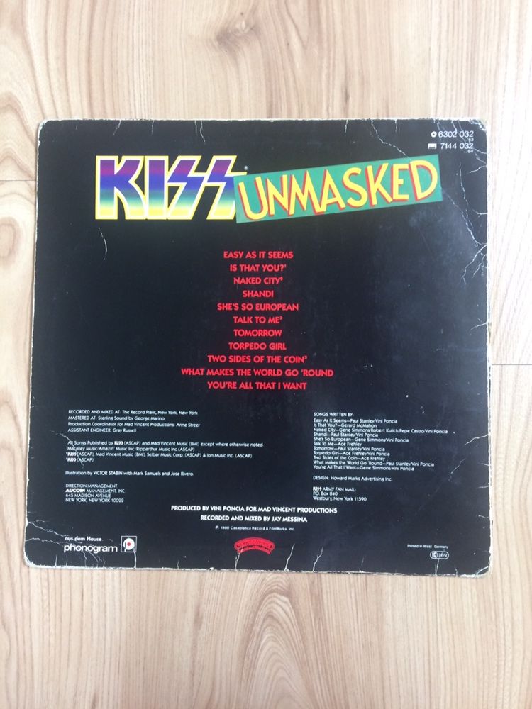 Kiss Unmasked płyta winylowa winyl kolekcjonerska