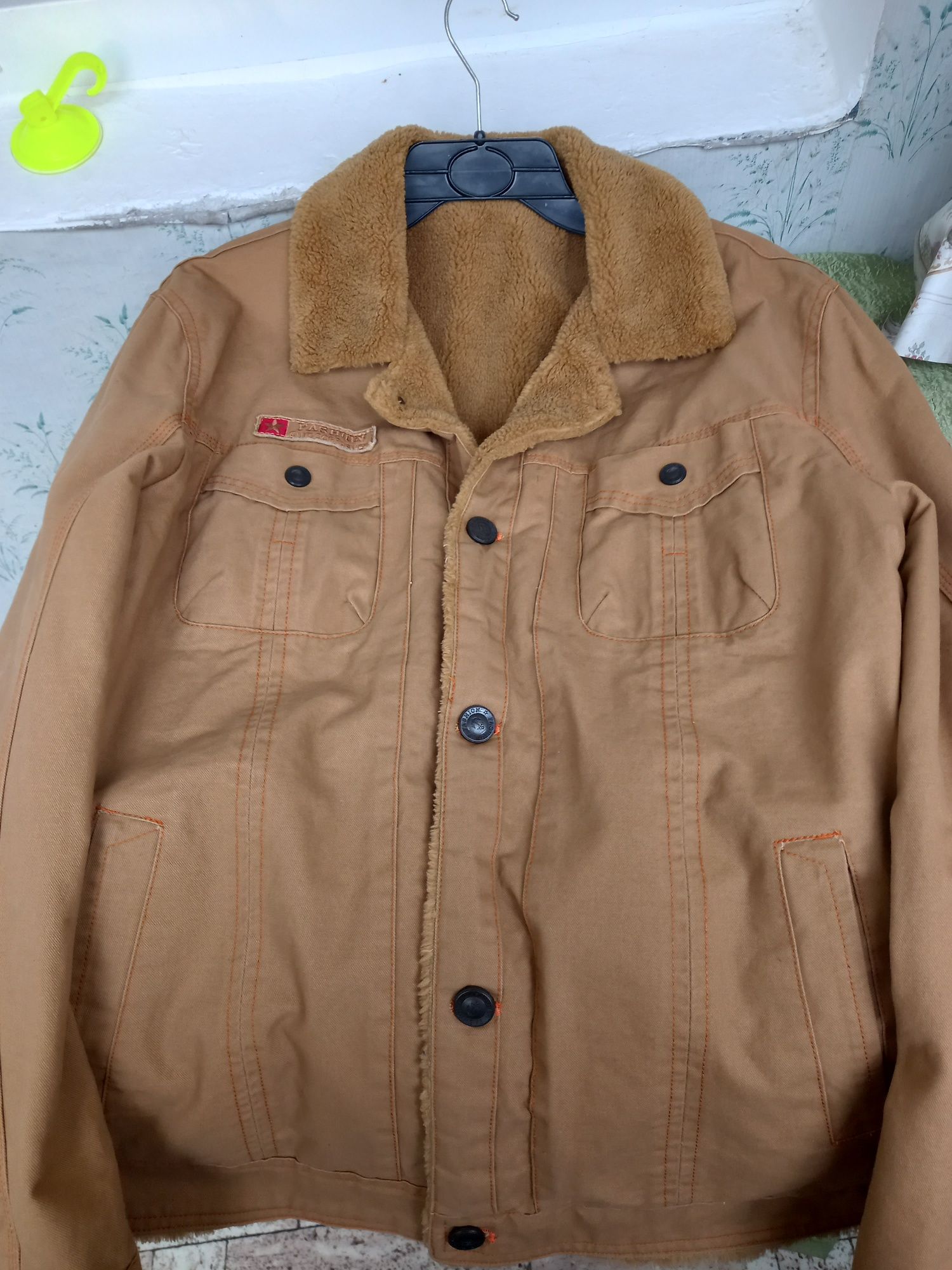 Мужская новая куртка, еврозима, весна, осень  рыжего цвета, размер 5ХL