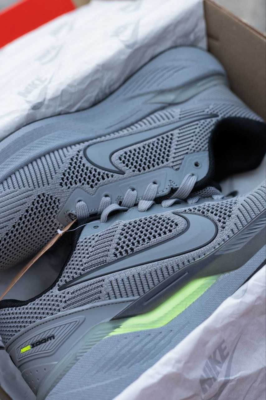 Чоловічі кросівки Nike Zoom сірий з зеленим 3286-3 ТОП