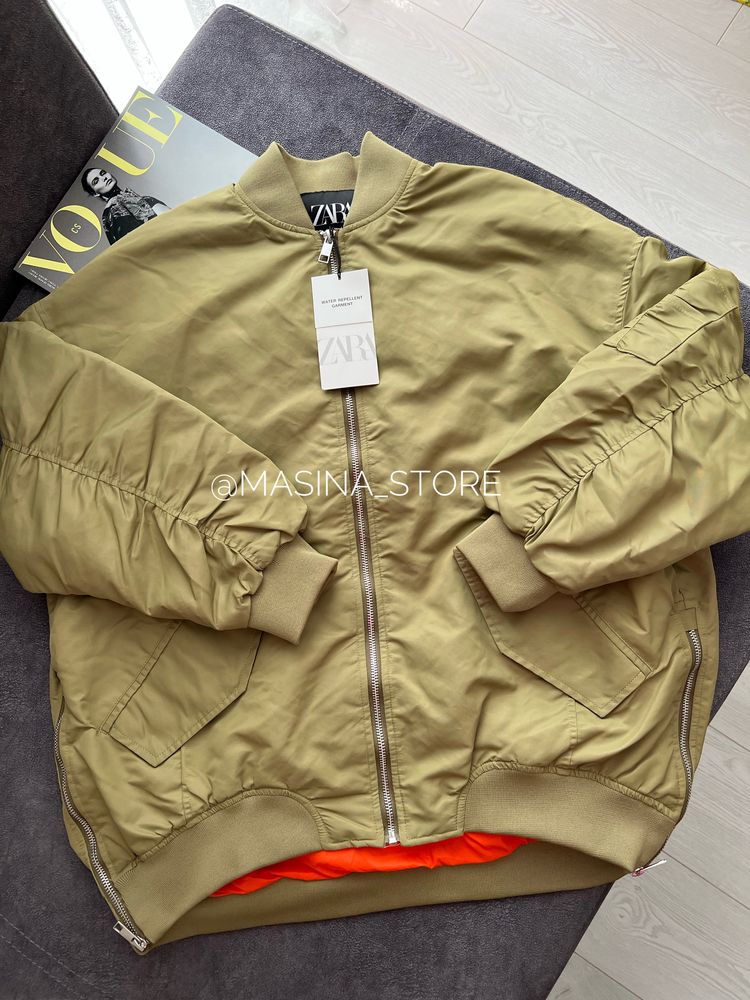 Бомбер оверсайз хакі Zara XS