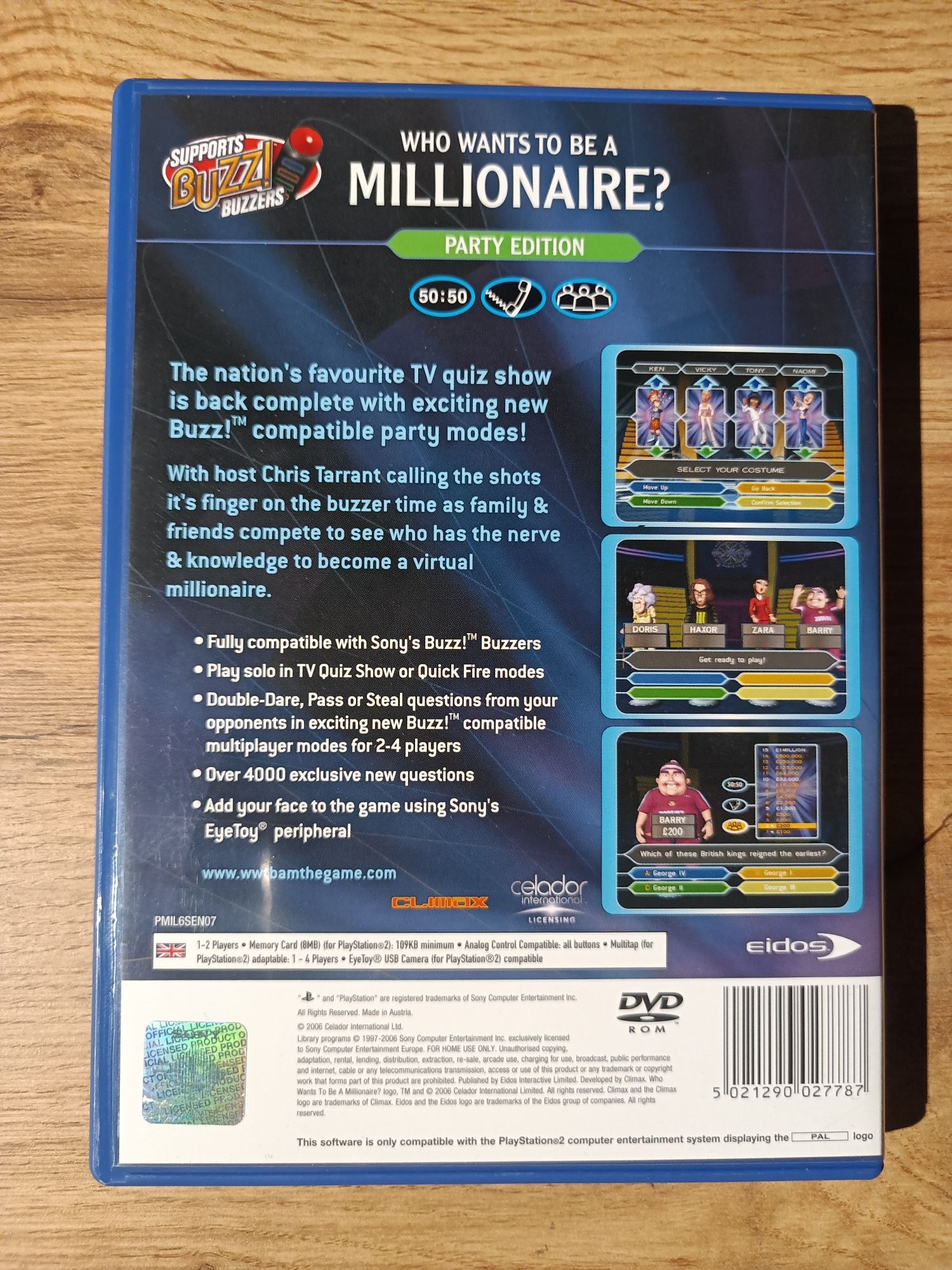 Who Wants To Be A Millionaire Party Edition PS2