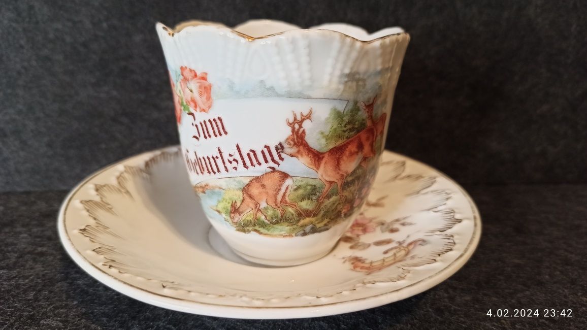 Porcelana Śląska CHARLOTTENBRUNN, Sophienau J. Schachtel DUO Kawa X