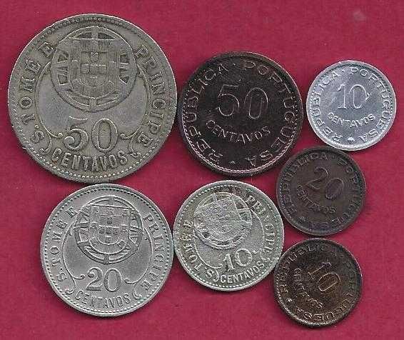 MOEDAS  Ex Colonia Sao Tomé e Principe 7 Moedas  50,  20 e 10 centavos