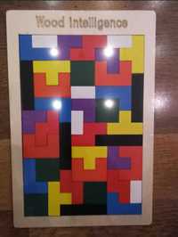 Drewniana układanka klocki tetris Montessori