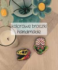 kolorowe broszki handmade